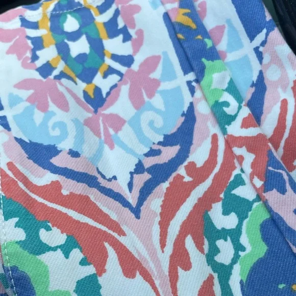 J. McLaughlin Red and Blue Trousers with floral Print Lexi - Picture 5 of 7